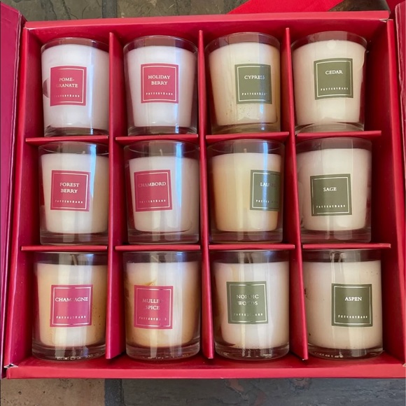 Pottery barn Christmas candle votive set 12